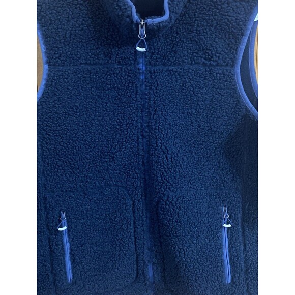 Orvis Sherpa Fleece Vest Large Navy Full Zip High Pile Outdoor Hiking Jacket - Picture 3 of 13